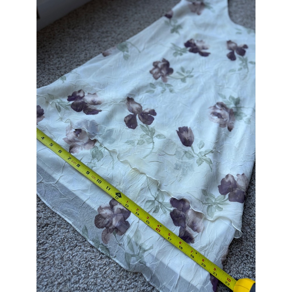 Vtg 90s Whimsigoth Dark Floral Layered slip Dress Size L Ethereal Fairycore - Picture 11 of 12